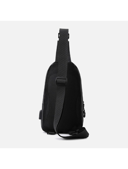 Сумка плечова с USB-портом водонепроникна Black, фото 3