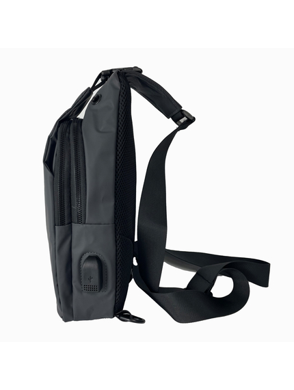 Сумка плечова с USB-портом водонепроникна grey, зображення 5