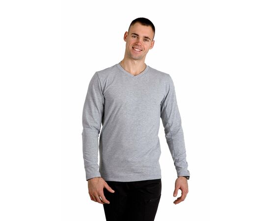 Сіра Футболка Лонгслів Чоловічий Long Sleeve Gray, Розмір: 48-50 (M), зображення 2