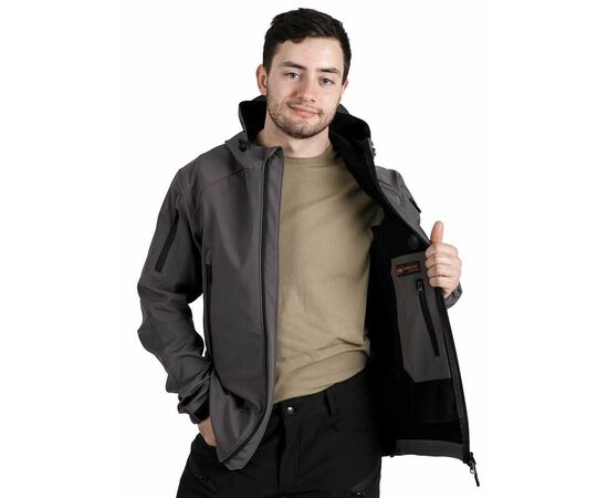 Демісезонна чоловіча куртка Soft Shell Spartan Gray, Розмір: 52-54 (L), зображення 5 Демісезонна чоловіча куртка Soft Shell Spartan Gray, Розмір: 52-54 (L), зображення 5
