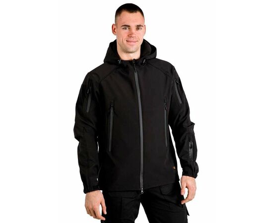 Тактическая куртка Soft Shell Spartan Police Black черная с капюшоном, Размер: 48-50 (M), фото 12 Тактическая куртка Soft Shell Spartan Police Black черная с капюшоном, Размер: 48-50 (M), фото 12