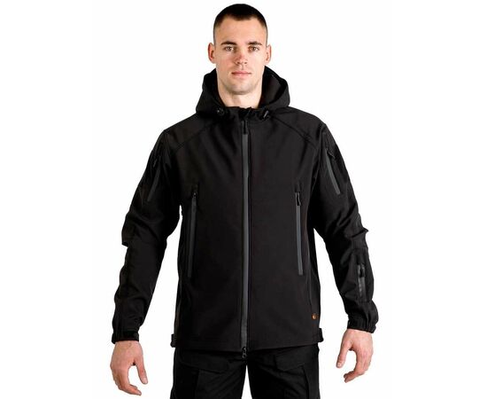 Тактическая куртка Soft Shell Spartan Police Black черная с капюшоном, Размер: 52-54 (L), фото 14