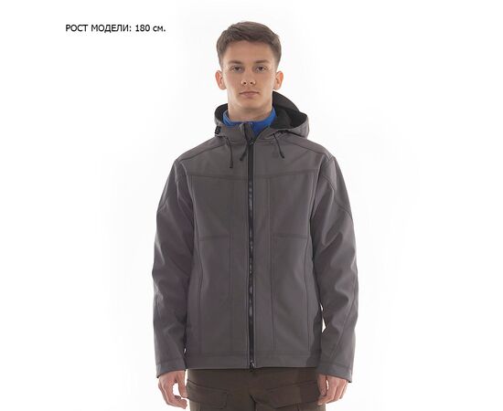 Чоловіча сіра куртка демісезонна Soft Shell софтшелл Wolf Grey, Розмір: 48-50 (M), зображення 11