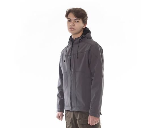 Мужская серая куртка Soft Shell софтшелл демисезонная Wolf Grey, Размер: 44-46 (S), фото 3 Мужская серая куртка Soft Shell софтшелл демисезонная Wolf Grey, Размер: 44-46 (S), фото 3