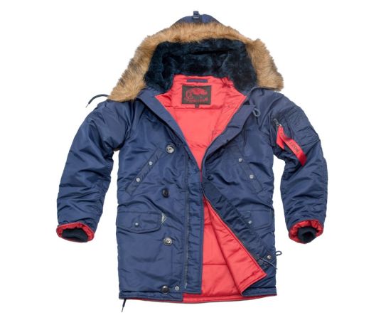 Чоловіча куртка Аляска синя Slim Fit N-3B Navy, Розмір: 44-46 (S), зображення 5 Чоловіча куртка Аляска синя Slim Fit N-3B Navy, Розмір: 44-46 (S), зображення 5