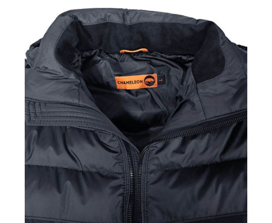 Чорна стьобана куртка чоловіча з капюшоном Proxima Black, Розмір: 62-60 (XXL), зображення 18