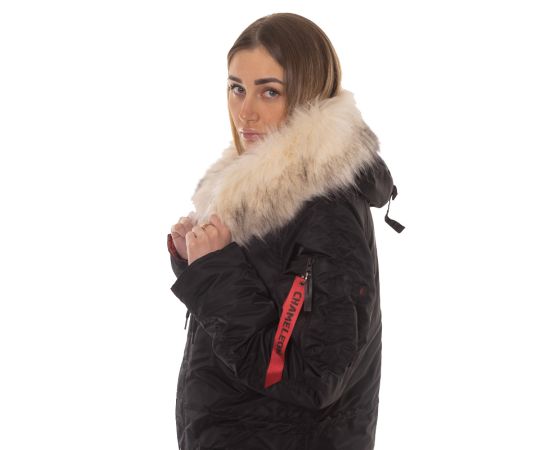 Жіноча куртка Аляска N-3B Slim Fit Black, Розмір: 50 (XL), зображення 5