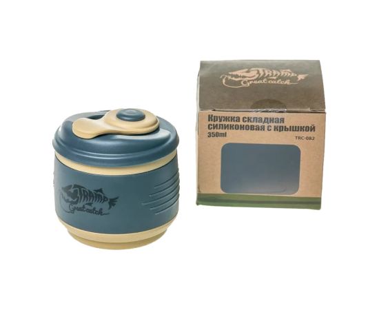 Кружка складная Tramp силиконовая с крышкой 350  мл Песочный, фото 2