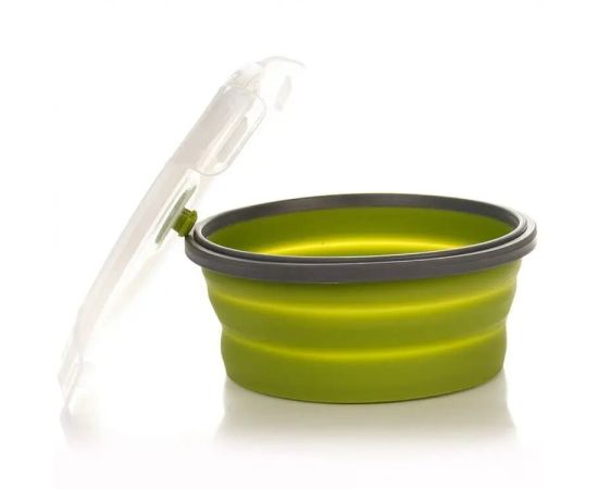 Контейнер Tramp складной силиконовый с крышкой защелкой 800 мл olive, фото 3