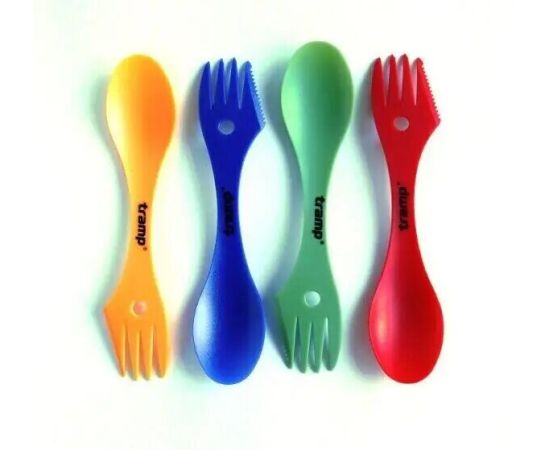 Ложка-вилка Tramp пластиковая red, фото 2