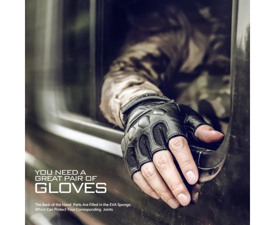 Спортивні перчатки тактичні безпалі чорні Zag-1 H half finger Black, Розмір: S, зображення 2