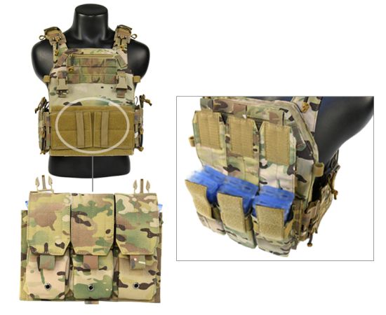 Жилет тактичний плитоноска Multicam з потрійним підсумком, зображення 10
