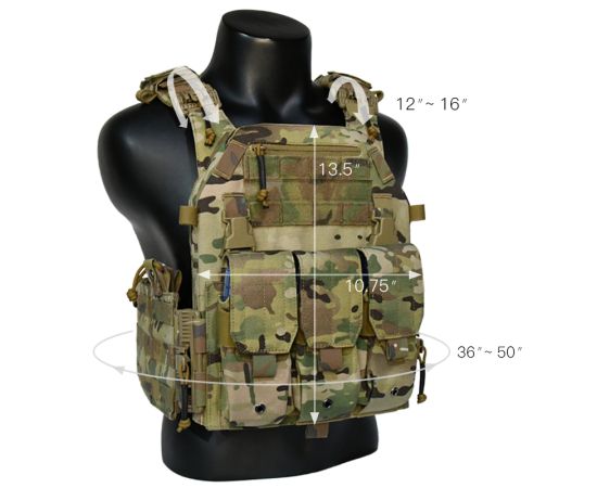 Жилет тактичний плитоноска Multicam з потрійним підсумком, зображення 7