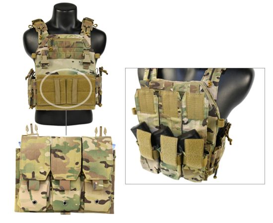 Жилет тактичний плитоноска Multicam з потрійним підсумком, зображення 9
