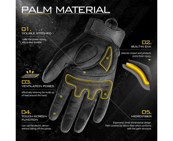 Рукавиці тактичні Zag-2 Black, Розмір: M, зображення 6