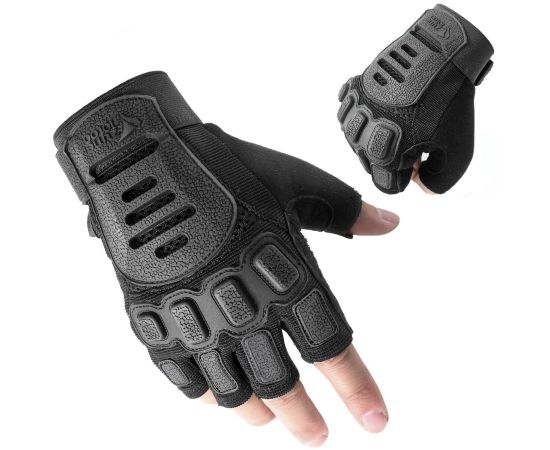 Чорні тактичні рукавиці без пальців Zag-2 half finger купити