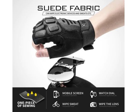 Чорні тактичні рукавиці безпалі Zag-2 half finger Black, Розмір: XL, зображення 3