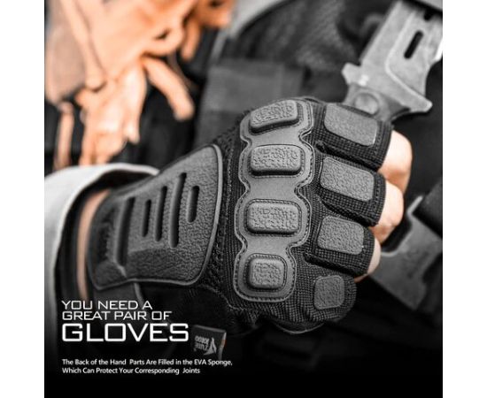 Чорні тактичні рукавиці безпалі Zag-2 half finger Black, Розмір: S, зображення 5