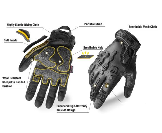 Перчатки тактические Zag-6 Black, Размер: L, фото 4