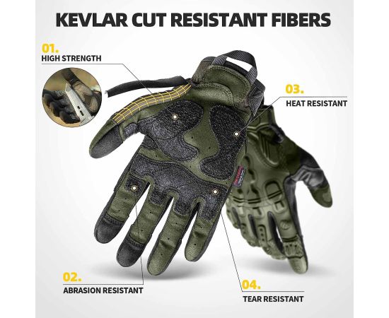 Военные тактические перчатки олива Zag-6 Olive, Размер: S, фото 3