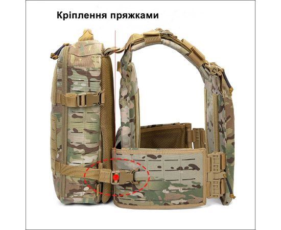 Жилет тактический плитоноска 34L Multicam, фото 11