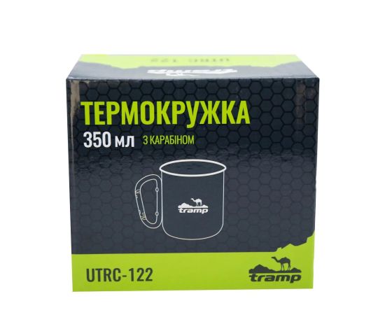 Термокружка Tramp с карабином 350 мл UTRC-122 Olive, фото 2 Термокружка Tramp с карабином 350 мл UTRC-122 Olive, фото 2