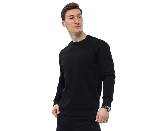 Чорний світшот чоловічий Warm Black, Розмір: 44-46 (S)