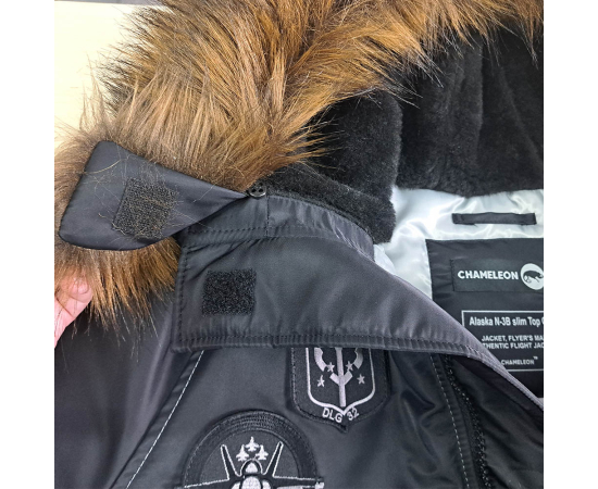 Зимова куртка Аляска чоловіча чорна N-3B Top Gun Black, Розмір: 40-42 (XS), зображення 14 Зимова куртка Аляска чоловіча чорна N-3B Top Gun Black, Розмір: 40-42 (XS), зображення 14