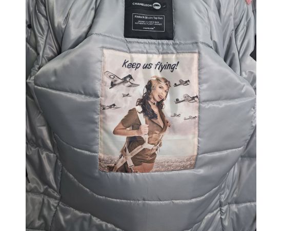Зимова куртка Аляска чоловіча чорна N-3B Top Gun Black, Розмір: 40-42 (XS), зображення 11 Зимова куртка Аляска чоловіча чорна N-3B Top Gun Black, Розмір: 40-42 (XS), зображення 11