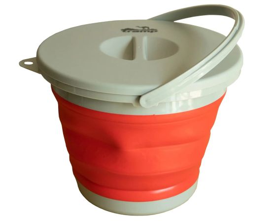 Ведро Tramp складное силиконовое с крышкой 5 л Red