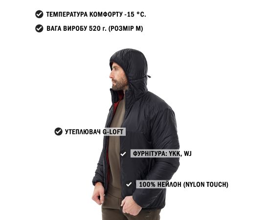 Мужская куртка черная с капюшоном Dufour Black, Размер: 60-62 (XXL), фото 2