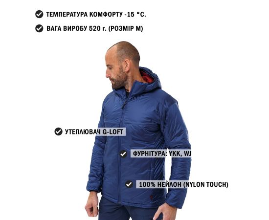 Синя зимова чоловіча куртка Dufour Indigo, Розмір: 48-50 (M), зображення 2