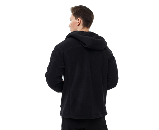 Чоловіча чорна флісова куртка з капюшоном Viking Black, Розмір: 62-60 (XXL), зображення 5