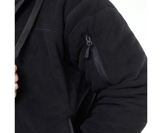Чоловіча чорна флісова куртка з капюшоном Viking Black, Розмір: 64-66 (XXXL), зображення 7
