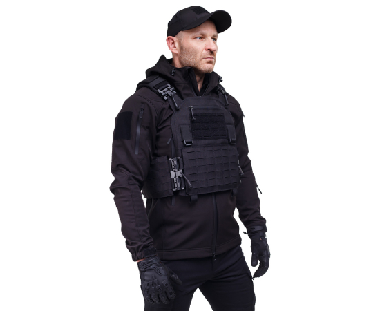 Тактическая куртка Soft Shell Spartan Police Black черная с капюшоном, Размер: 48-50 (M), фото 10 Тактическая куртка Soft Shell Spartan Police Black черная с капюшоном, Размер: 48-50 (M), фото 10