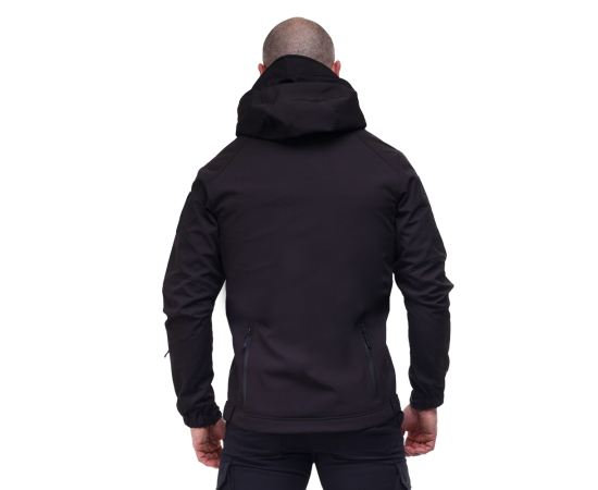 Тактична куртка Soft Shell Spartan Police Black чорна з капюшоном, Розмір: 64-66 (XXXL), зображення 5 Тактична куртка Soft Shell Spartan Police Black чорна з капюшоном, Розмір: 64-66 (XXXL), зображення 5