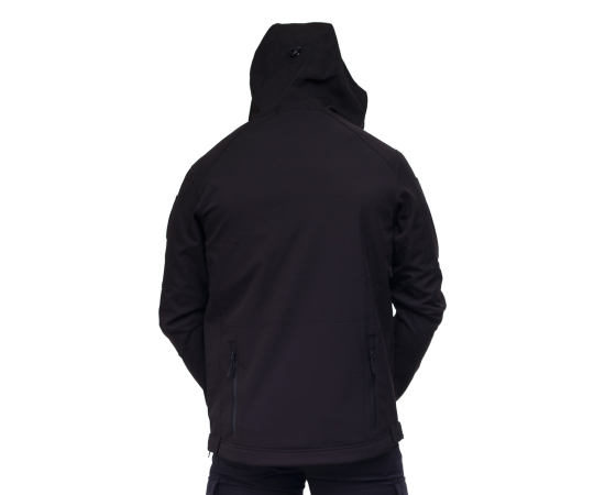 Тактическая куртка Soft Shell Spartan Police Black черная с капюшоном, Размер: 40-42 (XS), фото 6 Тактическая куртка Soft Shell Spartan Police Black черная с капюшоном, Размер: 40-42 (XS), фото 6