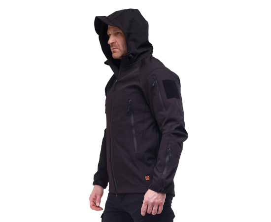 Тактична куртка Soft Shell Spartan Police Black чорна з капюшоном, Розмір: 56-58 (XL), зображення 7 Тактична куртка Soft Shell Spartan Police Black чорна з капюшоном, Розмір: 56-58 (XL), зображення 7