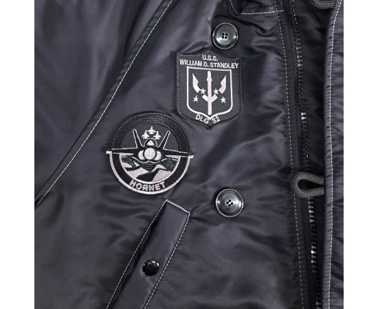 Зимова куртка Аляска чоловіча чорна N-3B Top Gun Black, Розмір: 64-66 (XXXL), зображення 17