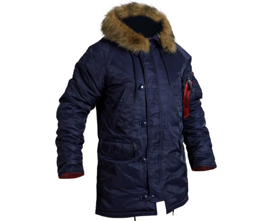 Мужская куртка Аляска синяя Slim Fit N-3B Navy, Размер: 40-42 (XS), фото 6