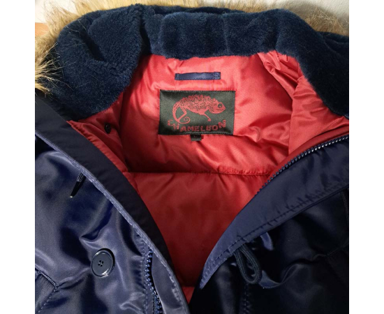 Чоловіча куртка Аляска синя Slim Fit N-3B Navy, Розмір: 56-58 (XL), зображення 9 Чоловіча куртка Аляска синя Slim Fit N-3B Navy, Розмір: 56-58 (XL), зображення 9