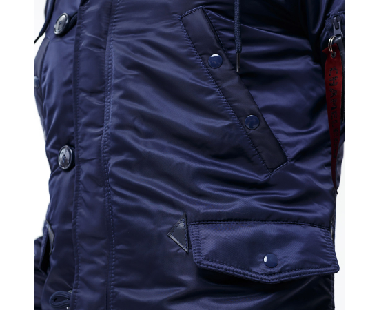 Мужская куртка Аляска синяя Slim Fit N-3B Navy, Размер: 64-66 (XXXL), фото 16