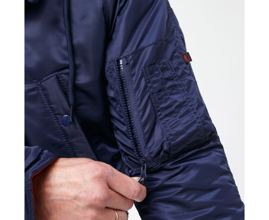 Чоловіча куртка Аляска синя Slim Fit N-3B Navy, Розмір: 56-58 (XL), зображення 25 Чоловіча куртка Аляска синя Slim Fit N-3B Navy, Розмір: 56-58 (XL), зображення 25