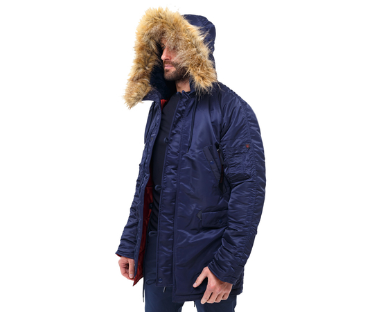 Чоловіча куртка Аляска синя Slim Fit N-3B Navy, Розмір: 56-58 (XL), зображення 2 Чоловіча куртка Аляска синя Slim Fit N-3B Navy, Розмір: 56-58 (XL), зображення 2