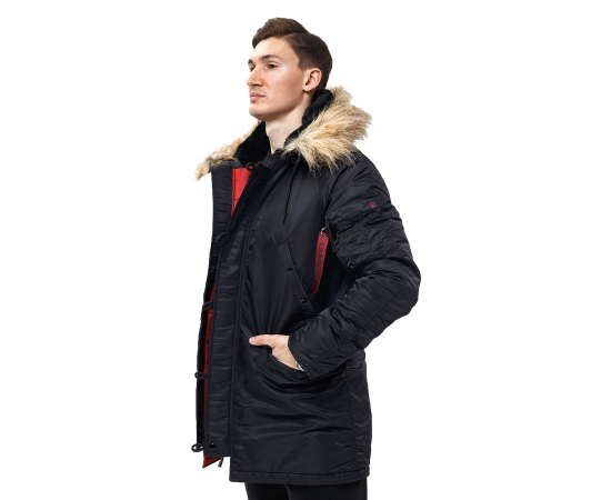 Куртка Аляска чоловіча зимова Slim Fit N-3B Black, Розмір: 48-50 (M), зображення 4 Куртка Аляска чоловіча зимова Slim Fit N-3B Black, Розмір: 48-50 (M), зображення 4
