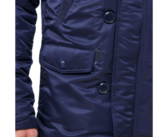 Чоловіча куртка Аляска синя Slim Fit N-3B Navy, Розмір: 44-46 (S), зображення 15 Чоловіча куртка Аляска синя Slim Fit N-3B Navy, Розмір: 44-46 (S), зображення 15