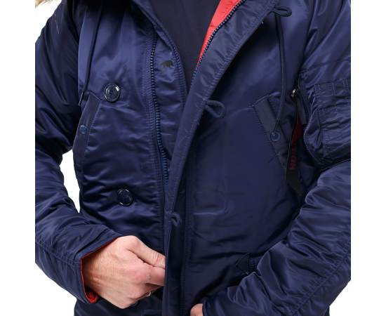 Чоловіча куртка Аляска синя Slim Fit N-3B Navy, Розмір: 44-46 (S), зображення 13 Чоловіча куртка Аляска синя Slim Fit N-3B Navy, Розмір: 44-46 (S), зображення 13