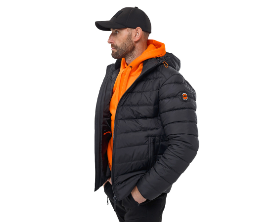 Чорна стьобана куртка чоловіча з капюшоном Proxima Black, Розмір: 48-50 (M), зображення 2