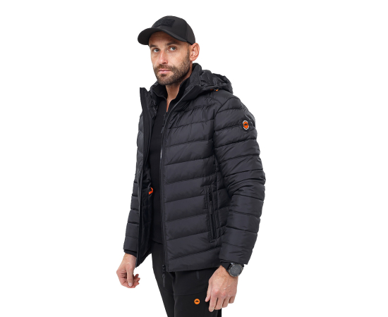 Чорна стьобана куртка чоловіча з капюшоном Proxima Black, Розмір: 48-50 (M), зображення 4