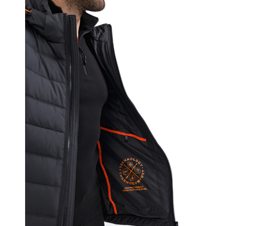 Чорна стьобана куртка чоловіча з капюшоном Proxima Black, Розмір: 62-60 (XXL), зображення 14